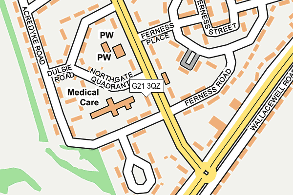 G21 3QZ map - OS OpenMap – Local (Ordnance Survey)