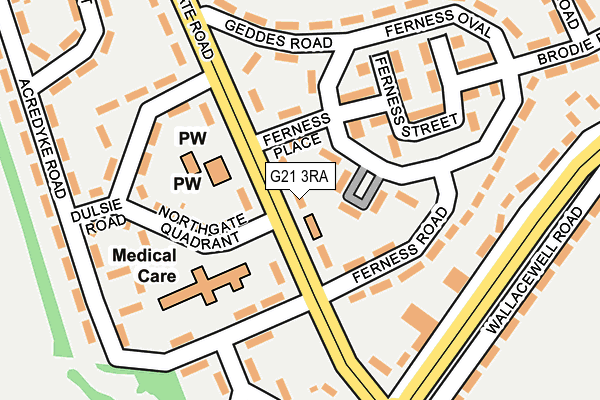 G21 3RA map - OS OpenMap – Local (Ordnance Survey)