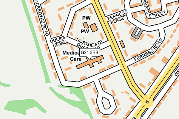 G21 3RB map - OS OpenMap – Local (Ordnance Survey)