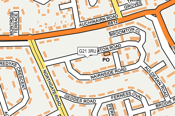 G21 3RU map - OS OpenMap – Local (Ordnance Survey)