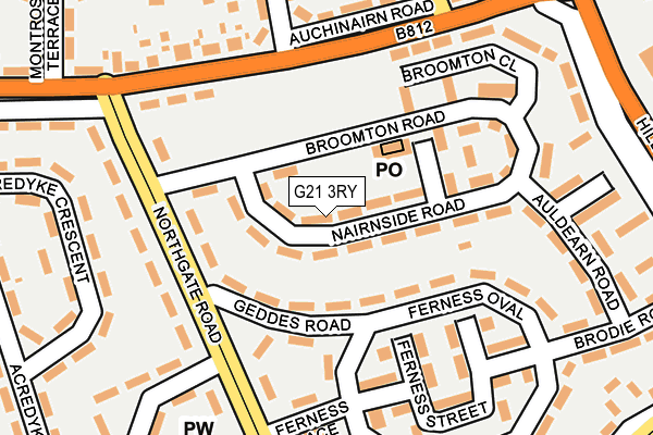 G21 3RY map - OS OpenMap – Local (Ordnance Survey)