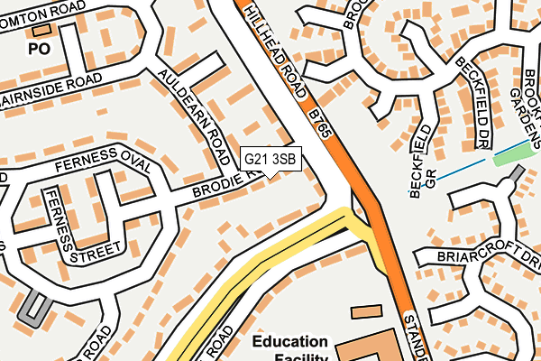 G21 3SB map - OS OpenMap – Local (Ordnance Survey)