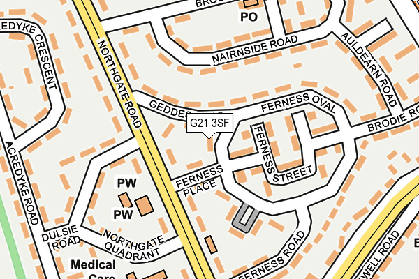 G21 3SF map - OS OpenMap – Local (Ordnance Survey)