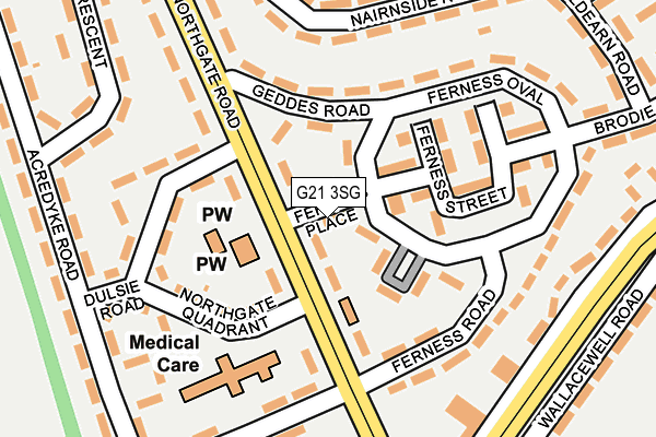G21 3SG map - OS OpenMap – Local (Ordnance Survey)