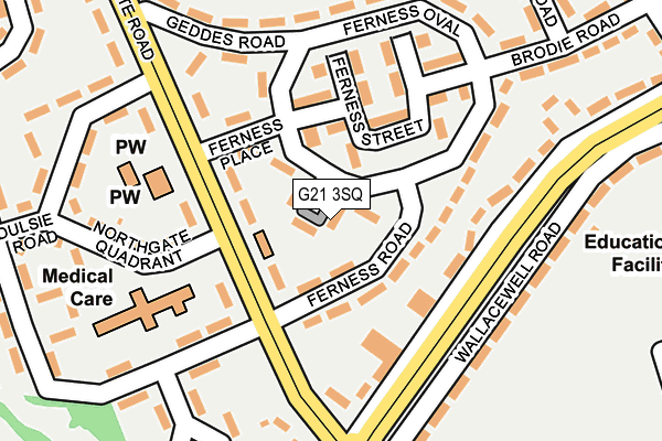 G21 3SQ map - OS OpenMap – Local (Ordnance Survey)