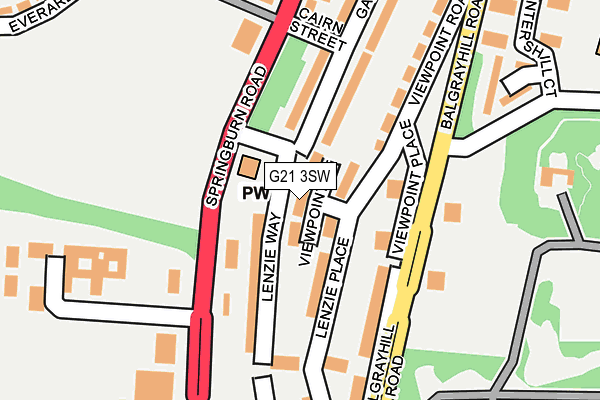 G21 3SW map - OS OpenMap – Local (Ordnance Survey)
