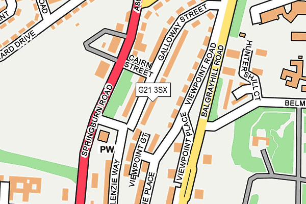 G21 3SX map - OS OpenMap – Local (Ordnance Survey)