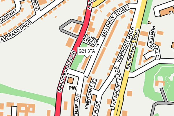 G21 3TA map - OS OpenMap – Local (Ordnance Survey)