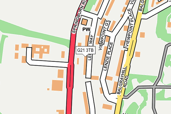 G21 3TB map - OS OpenMap – Local (Ordnance Survey)