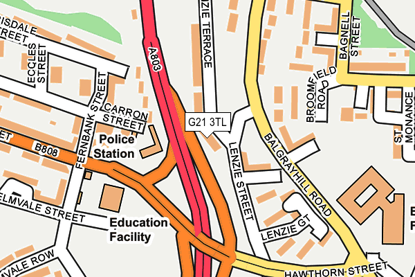 G21 3TL map - OS OpenMap – Local (Ordnance Survey)