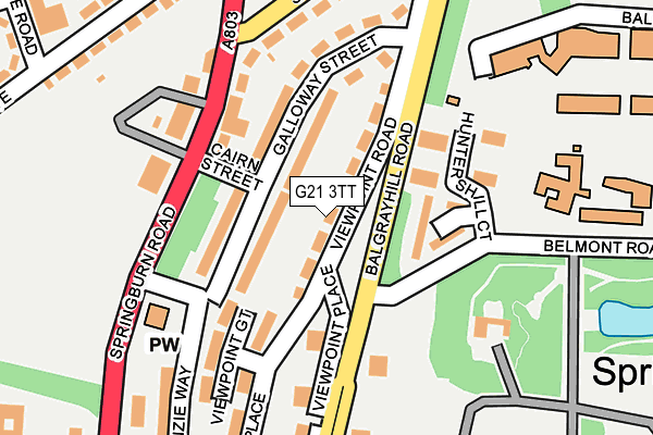 G21 3TT map - OS OpenMap – Local (Ordnance Survey)