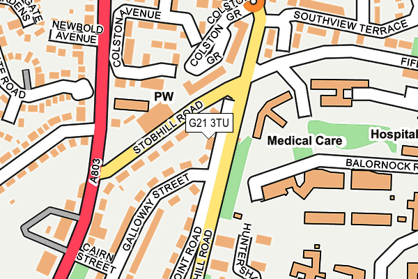 G21 3TU map - OS OpenMap – Local (Ordnance Survey)