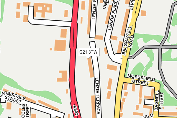 G21 3TW map - OS OpenMap – Local (Ordnance Survey)