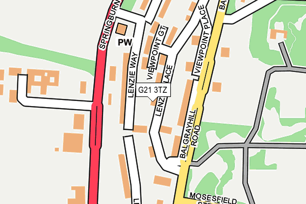 G21 3TZ map - OS OpenMap – Local (Ordnance Survey)