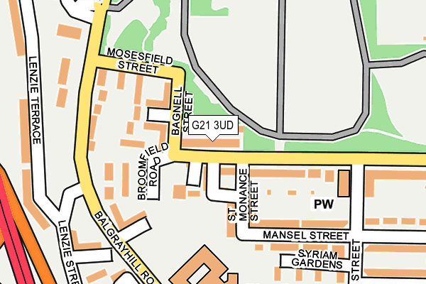G21 3UD map - OS OpenMap – Local (Ordnance Survey)