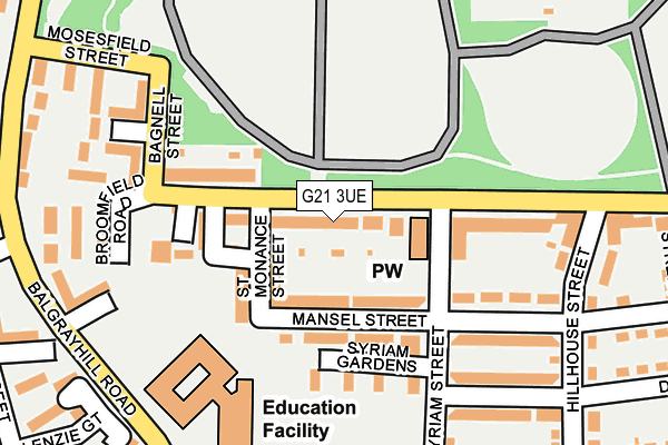 G21 3UE map - OS OpenMap – Local (Ordnance Survey)