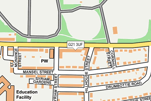 G21 3UF map - OS OpenMap – Local (Ordnance Survey)