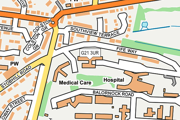 G21 3UR map - OS OpenMap – Local (Ordnance Survey)