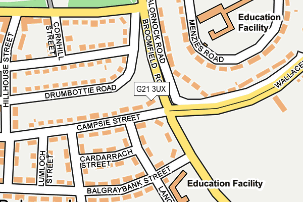 G21 3UX map - OS OpenMap – Local (Ordnance Survey)