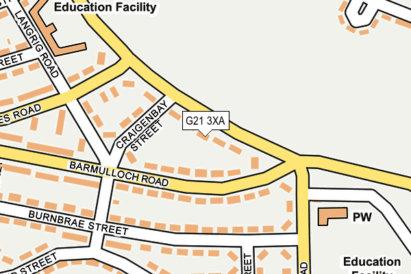 G21 3XA map - OS OpenMap – Local (Ordnance Survey)