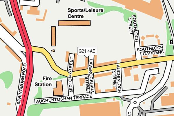 G21 4AE map - OS OpenMap – Local (Ordnance Survey)