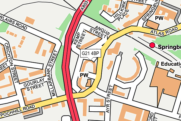 G21 4BP map - OS OpenMap – Local (Ordnance Survey)