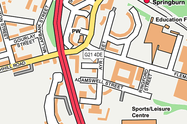 G21 4DE map - OS OpenMap – Local (Ordnance Survey)