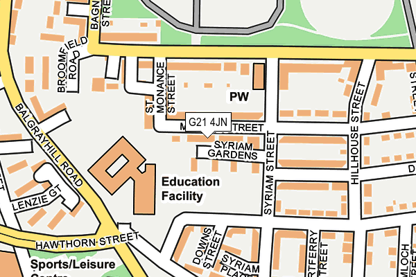 G21 4JN map - OS OpenMap – Local (Ordnance Survey)