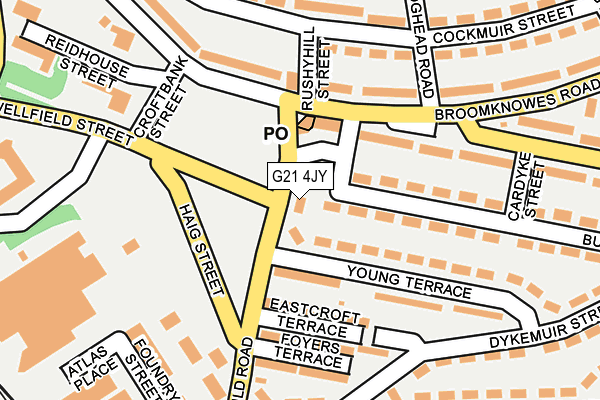 G21 4JY map - OS OpenMap – Local (Ordnance Survey)