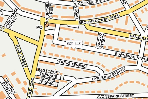 G21 4JZ map - OS OpenMap – Local (Ordnance Survey)