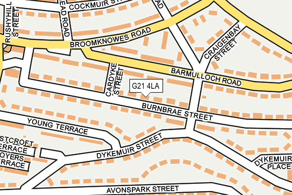 G21 4LA map - OS OpenMap – Local (Ordnance Survey)