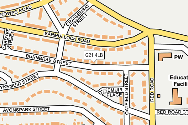 G21 4LB map - OS OpenMap – Local (Ordnance Survey)