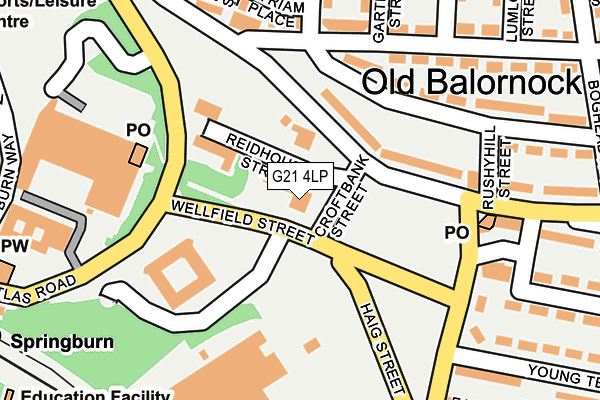 G21 4LP map - OS OpenMap – Local (Ordnance Survey)