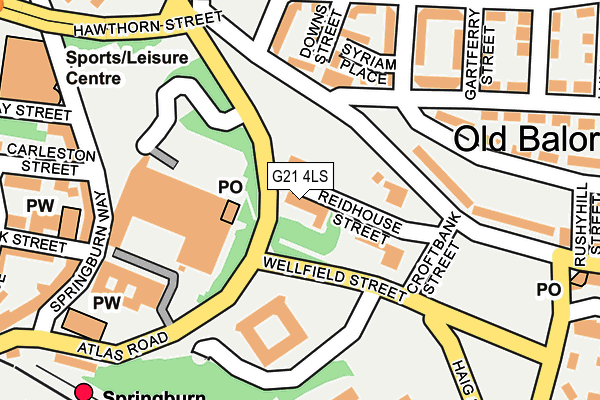 G21 4LS map - OS OpenMap – Local (Ordnance Survey)