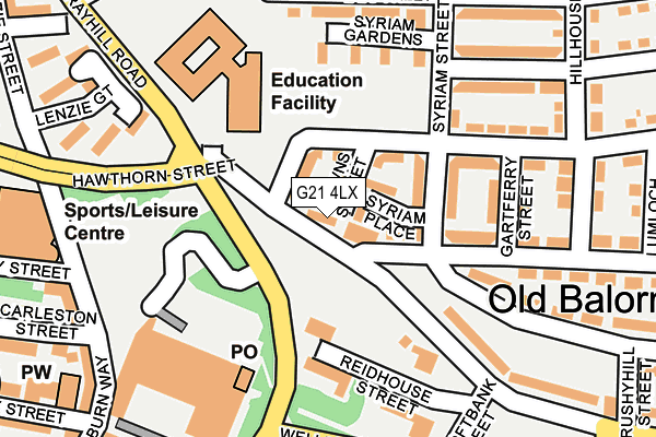 G21 4LX map - OS OpenMap – Local (Ordnance Survey)