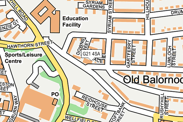 G21 4SA map - OS OpenMap – Local (Ordnance Survey)