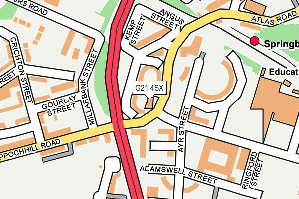 G21 4SX map - OS OpenMap – Local (Ordnance Survey)