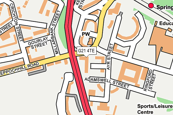 G21 4TE map - OS OpenMap – Local (Ordnance Survey)