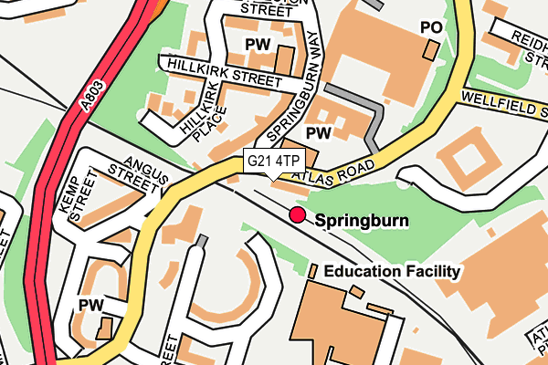 G21 4TP map - OS OpenMap – Local (Ordnance Survey)