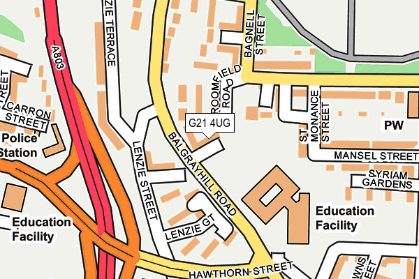 G21 4UG map - OS OpenMap – Local (Ordnance Survey)
