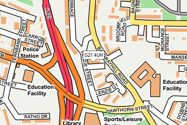 G21 4UH map - OS OpenMap – Local (Ordnance Survey)