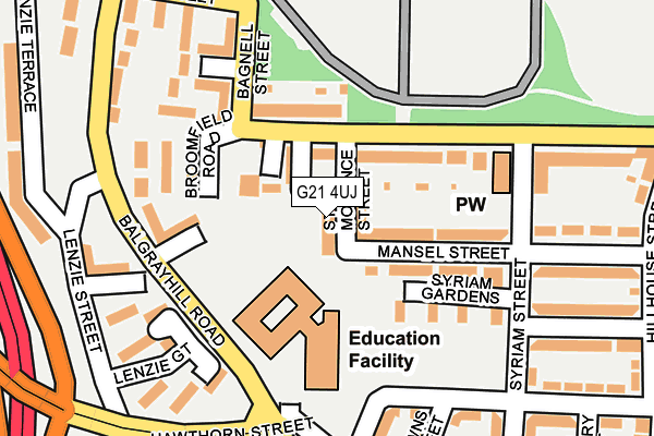 G21 4UJ map - OS OpenMap – Local (Ordnance Survey)