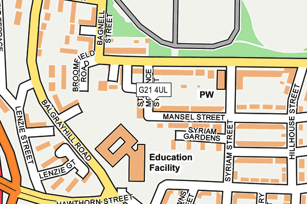 G21 4UL map - OS OpenMap – Local (Ordnance Survey)