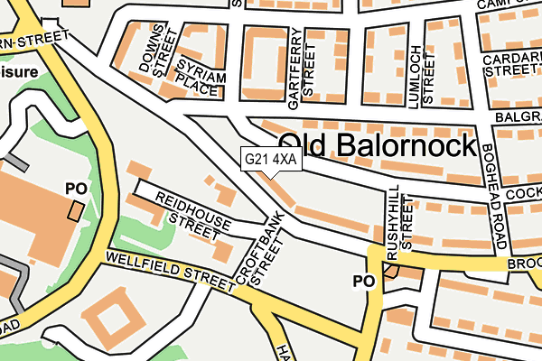 G21 4XA map - OS OpenMap – Local (Ordnance Survey)