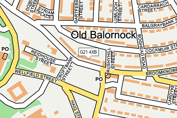 G21 4XB map - OS OpenMap – Local (Ordnance Survey)