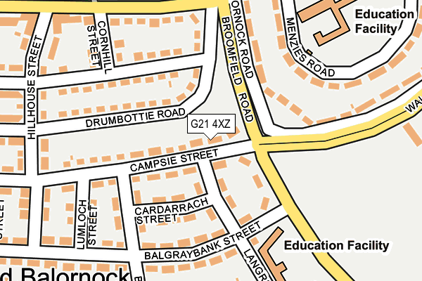 G21 4XZ map - OS OpenMap – Local (Ordnance Survey)