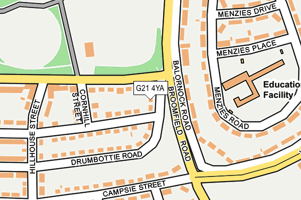 G21 4YA map - OS OpenMap – Local (Ordnance Survey)