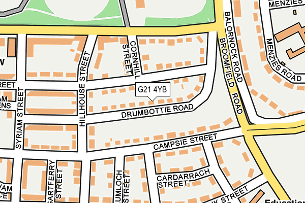 G21 4YB map - OS OpenMap – Local (Ordnance Survey)