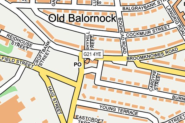 G21 4YE map - OS OpenMap – Local (Ordnance Survey)