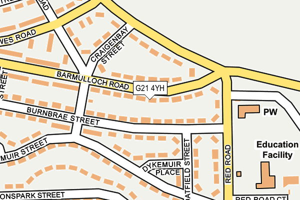 G21 4YH map - OS OpenMap – Local (Ordnance Survey)